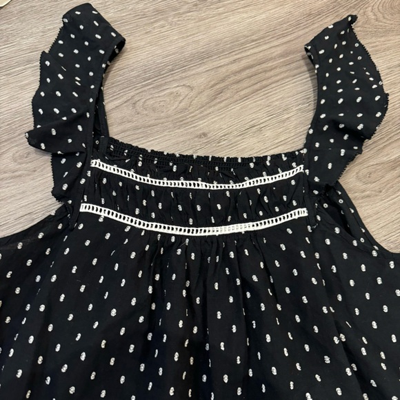 LOFT Black and White Sleeveless Polka Dot Tank Top - Picture 5 of 6